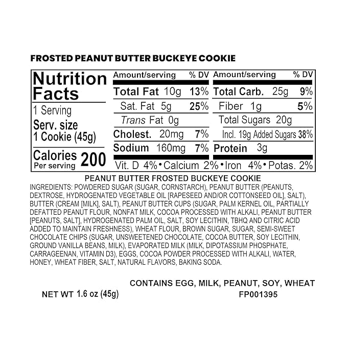 Cheryl's Cookies® Peanut Butter Frosted Buckeye Cookie Flavor Box 12 Cookies Individually Wrapped Gourmet &amp Fresh Delivery – Gift for Loved Ones Family Friends Coworkers