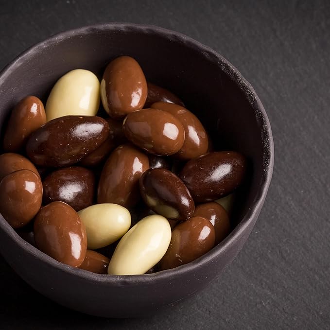 Yupik 45% Dark Chocolate &amp Coconut Coated Almonds 2.2 lb (35.2 oz) Gluten-Free Kosher Whole Roasted Nuts Crunchy Almonds Dipped in Chocolate and Coconut Coating Chocolate Candy Sweet Snacks