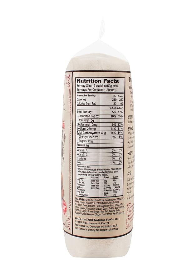 Bob's Red Mill Gluten Free Chocolate Chip Cookie Mix 22 Oz (4 Pack)
