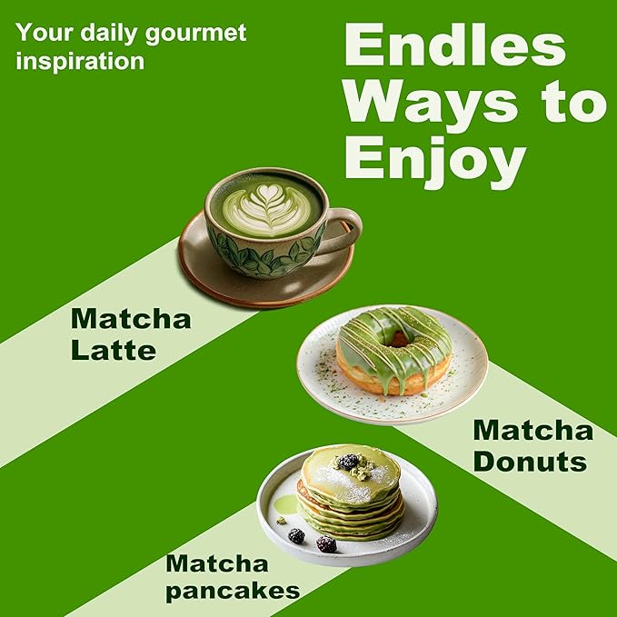 Organic Matcha Powder 18 oz | Natural Drinks Pure Tea Powder | Organic Certification &amp Non-GMO | for Matcha Latte Smoothies Baking and Beverage Preparation | Gluten-Free &amp Vegan