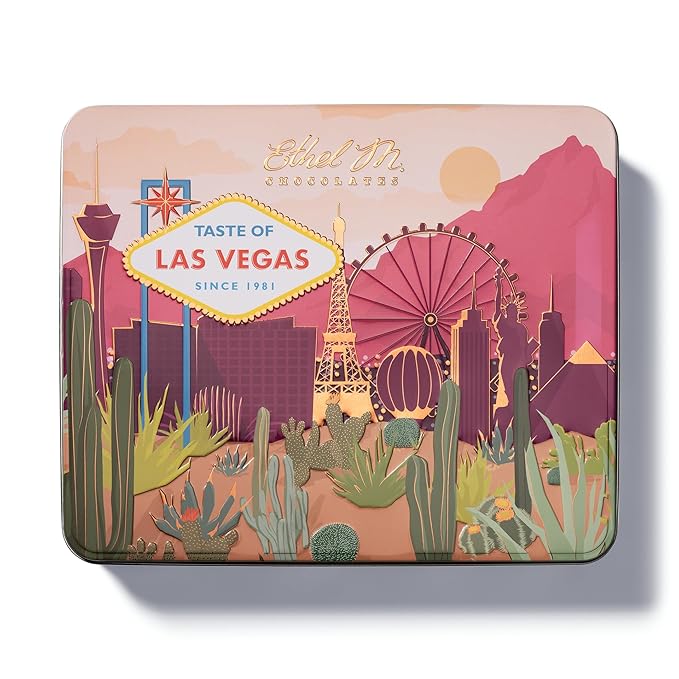 Ethel M Chocolates Taste Of Las Vegas Premium Collection 16-piece Medley of Chewy Caramels Nut Clusters Satin Cr?mes Almond Butter Crisps Milk &amp Dark Variety