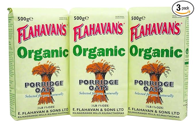 FLAHAVAN'S Organic Porridge Oats 17 Ounce (Pack of 3)