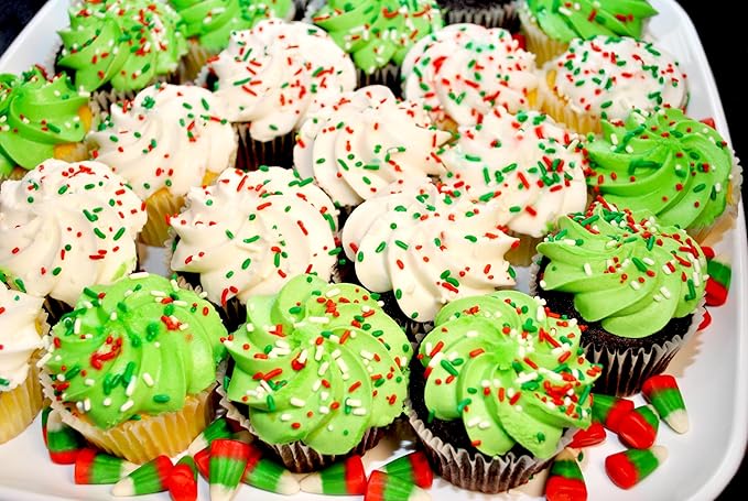 Christmas Sprinkles Bulk - 1.6 Pounds - Holiday Jimmies - Red White and Green Xmas Baking Toppings for Cookies Cakes Cupcakes and More!