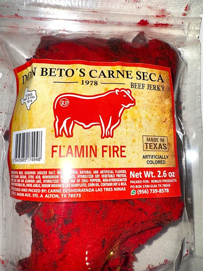 Don Beto's Flamin Fire Beef Jerky Texas Made 2.6 oz
