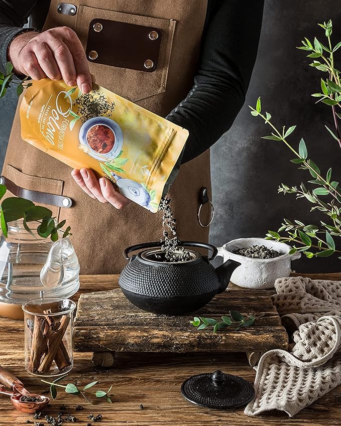 Gardenika Organic Loose Leaf Tea Sampler - Caffeinated - Black and Green Leaves Variety - Kosher No Natural or Artificial Flavors - 5 Pack