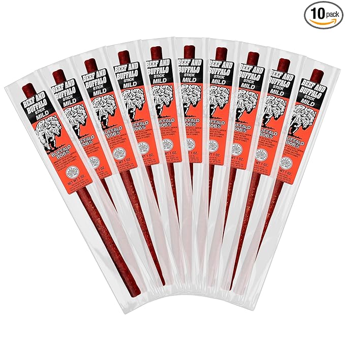 Buffalo Bob's Wild Game Meat Snack Stick - Buffalo Mild Stick 10 Pack