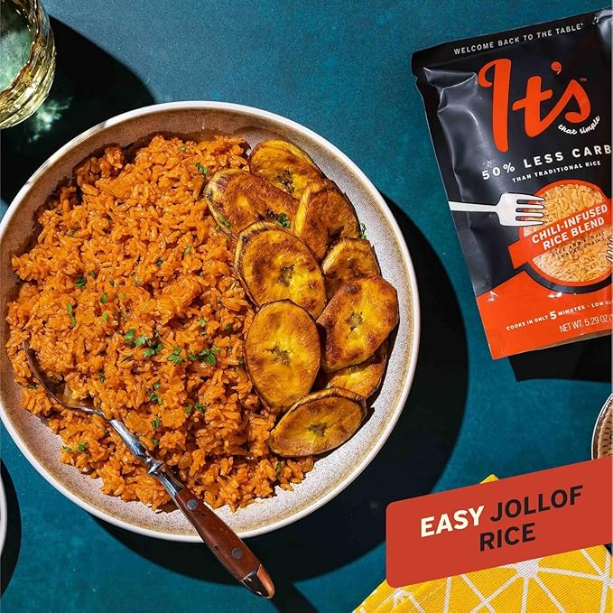 It’s That Simple Variety Pack White Brown Chili &amp Turmeric-Infused Rice Blend 50% Less Carbs Certified Gluten-Free Non-GMO &amp Vegan Cooks in 5 Minutes – 5.29 oz (Pack of 6)