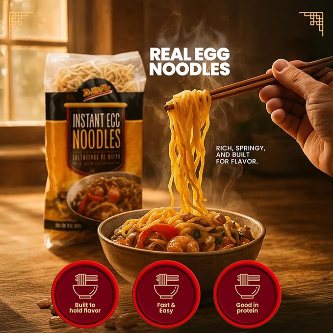 De Mi Pais Egg Noodles – Instant Egg Noodles for Soup Stir-Fry Pasta or Ramen Recipes Traditional Noodles Eggs Crafted in Cambodia Using Traditional Techniques for Rich Flavor – 14 oz | 3-Pack