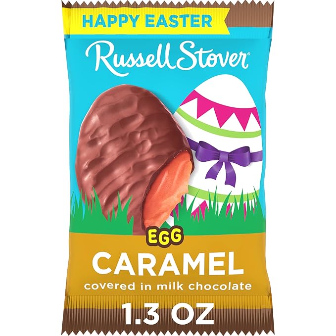 Russell Stover Easter Caramel Milk Chocolate Easter Egg 1.3 oz each (Pack of 18)
