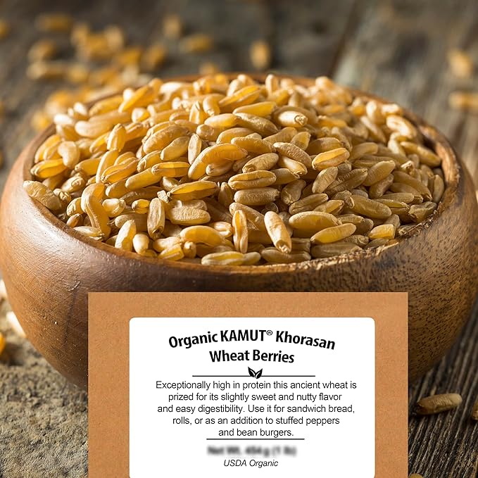 Be Still Farms Organic Kamut Wheat Berries Khorasan (4.8lb) - Ancient Whole Grain Bulk - Ideal for Flour Pasta Salads Soups - High in Fiber &amp Protein | USA Grown | USDA Certified | Vegan | Non-