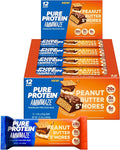 Pure Protein AMMMAZE Peanut Butter S’mores Bars 20g Protein 6g Fiber 5g Net Carbs No Added Sugar High Protein Snack 12 Count – Meal Replacement Bar for On-the-Go