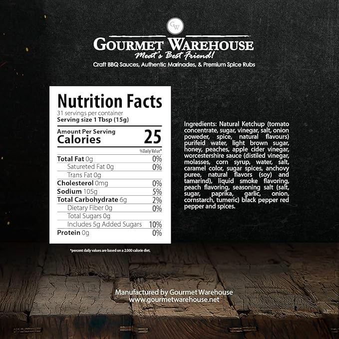 Gourmet Warehouse Smoky Peach Spice Rub Gluten Free No MSG No HFCS 4 Ounces (Pack of 3)