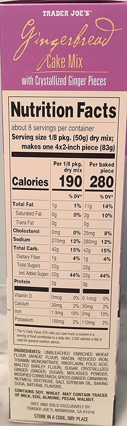 Trader Joe's Gingerbread Cake Mix 14oz. (2 pack)