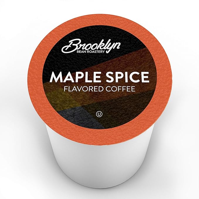 Brooklyn Beans Roastery Coffee Pods Fall Maple Spice Flavored - Compatible with Keurig K Cup Brewers Including 2.0 Machines 40 Count Autumn-Inspired