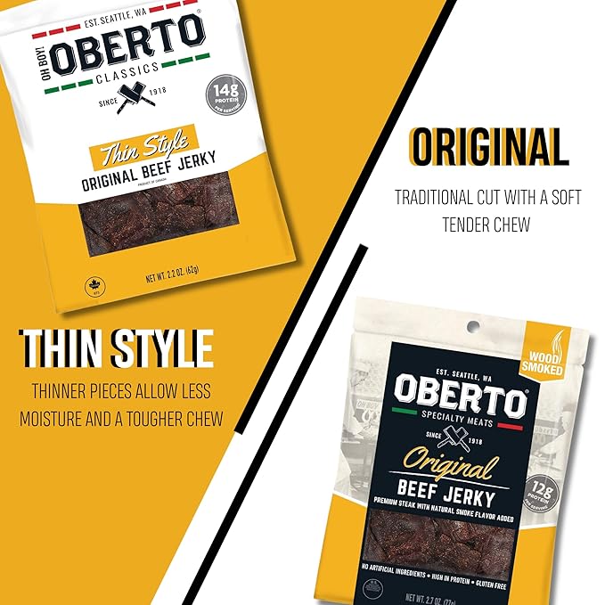Oberto Specialty Meats Original Beef Jerky 2.7 Ounce (Pack of 8)