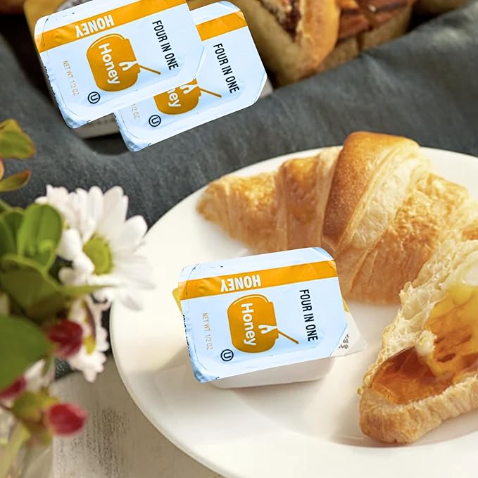 Pure Honey Packets – 50 Count 0.5 oz Each Single Serve Kosher Bulk Travel-Size Honey for Tea Coffee Snacks &amp Food Service