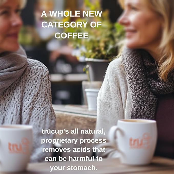 trücup Low Acid Light Roast Coffee - Drip Grind 5 LB Natural Water&ampSteam Process 60% Less Acid Ground Coffee Smooth Flavor Stomach-Friendly Rich in Antioxidants