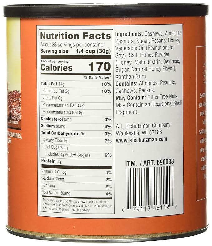 Savanna Orchards Gourmet Honey Roasted Nut Mix 30 Ounce (Pack of 2)