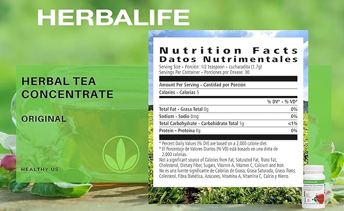 Original Herbal Tea Concentrate by HERBALIFE: Gluten-Free Kosher Certified and No Artificial Flavors or Sweeteners - 3.6 Oz. (102g)