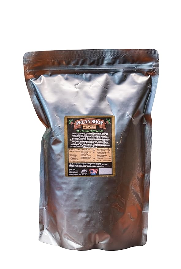 Pecan Shop Sprouted Organic Raw California Walnuts High halves Count Unsalted 2 Pound
