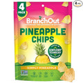 BranchOut Pineapple Chips No Sugar Added Real Dried Pineapple Chunks GentleDry Better than Freeze Dried Pineapple Healthy Vegan Snacks for Kids &amp Adults 1.5 oz (Pack of 4)
