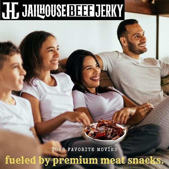 JailHouse Beef Jerky Honey Glaze | High-Protein Snacks for adults Gluten-Free Jerky Fuel for Active Lifestyles | Uncut Mob Taste | Your Poker Table Carnivore Snax | The Perfect Gourmet Gift for Men
