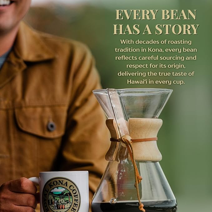 ROYAL KONA COFFEE Whole Bean - 100% Hawaiian Kona Whole Bean Coffee Medium Roast 2 Pounds