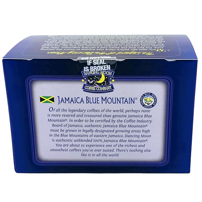 Dancing Moon Coffee Pods - 100% Jamaica Blue Mountain Medium Roast - K-Cup Compatible Keurig Coffee Pods - Small-Batch Crafted Supports Military Charity - 24 Cups