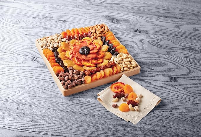 Harry &amp David Dried Fruit And Nut Tray Healthy Snack Mix Fruit And Nut Gift Basket Includes Apricots Peaches Dates Prunes Pears Cashews Pistachios Peanuts Almonds All Occasions