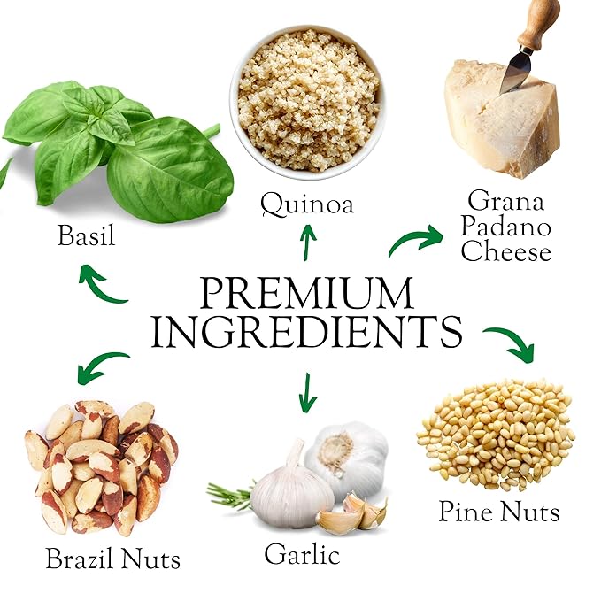Kitchen &amp Love Basil Pesto Quinoa Quick Meal 6-Pack | Gluten-Free Ready-to-Eat No Refrigeration Required