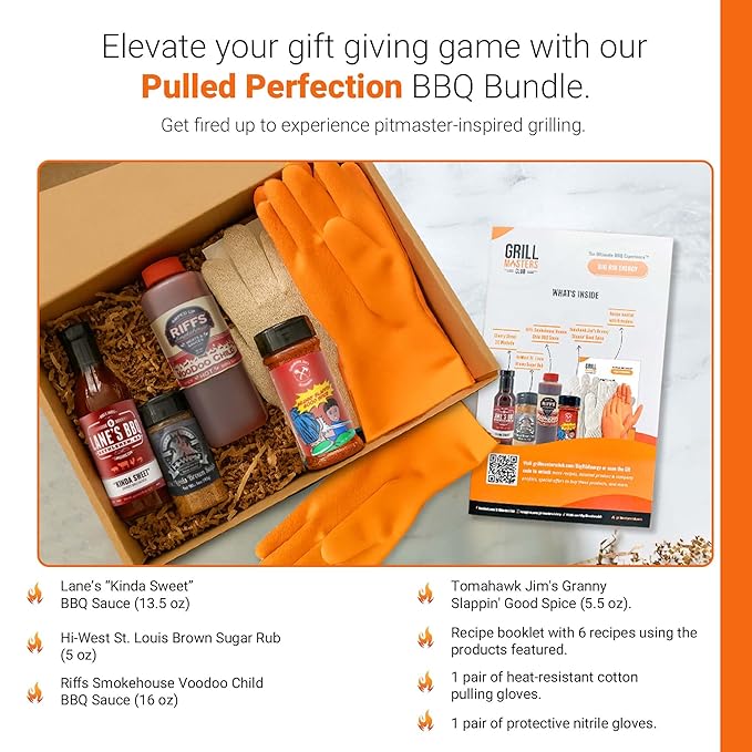 Grill Masters Club Pulled Perfection BBQ Box | Premium BBQ Spices Sauces and Seasoning for the Ultimate Grill Master | Essential for Cooking Grilling and Smoking | Perfect Grill Gift for Men &amp