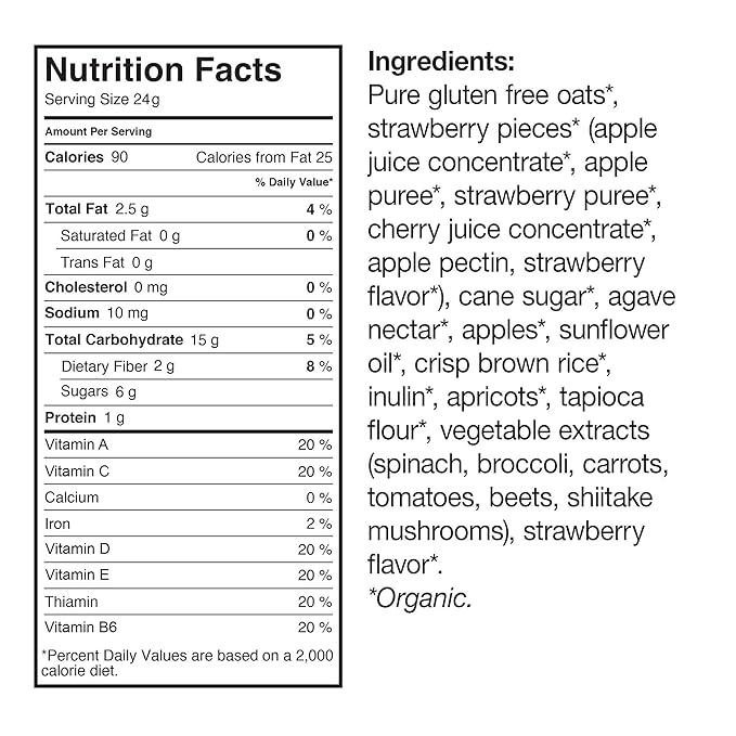 MadeGood Strawberry Granola Minis 6 Pouches (3.5 oz/ea) Granola Clusters Made with Crunchy Oats and Juicy Strawberries Convenient Individually-Wrapped Portions Allergy-Friendly School-Safe Snack