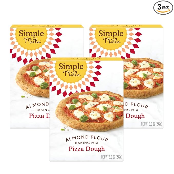 Simple Mills Almond Flour Cauliflower Pizza Dough Mix Gluten Free Made with whole foods 3 Count (Packaging May Vary)