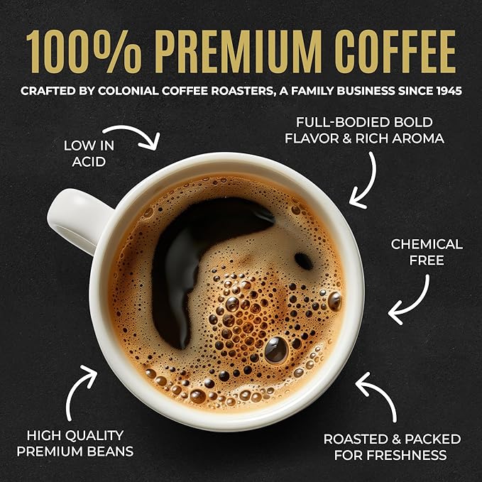 Colonial Coffee 12 Count Single Pot Coffee Packets – Assorted Variety Pack Medium &amp Dark Roast Blends | Pre-Measured Frac Packs for 12 Cup Maker | Bulk Ground Gourmet Coffee for Home &amp Office