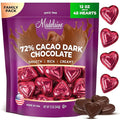 Madelaine Dark Chocolate Mini Hearts Candy – 72% Cacao Valentine’s Day Chocolates Individually Wrapped in Burgundy Foil – 12 oz