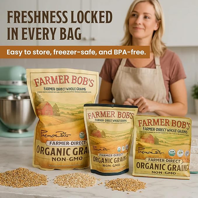 Farmer Bob's Organic Steel Cut Oat Groats - USDA Organic Non-GMO Gluten Free - Whole Grain US Grown Hearty and Wholesome - Farmer Direct Quality 5lb Resealable Bag