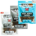 GrazeOn Beef Jerky Crisps Variety Pack - High Protein No Sugar Crunchy Air-Dried Meat Snack All-Natural Low Carb Keto Paleo Whole30 Protein Pack Jerky Sampler with Salt Salt and Pepper Natur