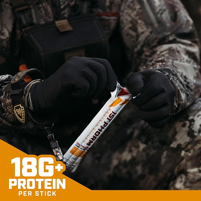 1st Phorm Meat Sticks Honey Chipotle 18G Protein per Serving USA Raised Lean Beef and Pork High Protein Snacks Gluten Free No Msg or Nitrates Individually Wrapped 15 Count