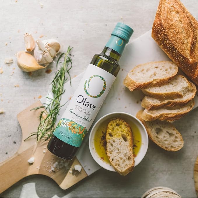 Olave Chilean Olive Oil – Extra Virgin Blend – First Cold Press – Flavorful for Salads Veggies Bread and Soup – Premium Olive Oil (Pack of 4 Premium 16.9)