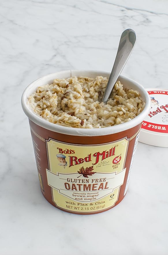 Bob's Red Mill GF Oatmeal Cup Maple &amp Brown Sugar 2.15 Ounce Cup (Pack of 12) - Non GMO Whole Grain Kosher
