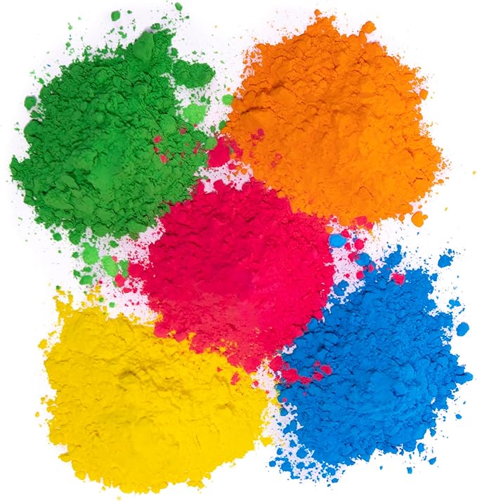 Kulture Khazana: Holi Color Powder 1lb Bags - 5 Pack - All-Natural Washable Non-Toxic for Festival of Colors Color Run Gender Reveal &amp Parties