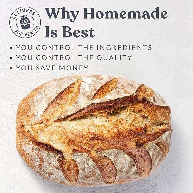 Cultures for Health Artisan Bread Making Kit | 5 Piece DIY Kit Includes San Francisco Sourdough Starter Baker's Scale Bread Lame Dough Scraper &amp Butter Muslin | Sourdough Bread Baking Supplies