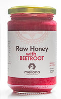 Mellona 100% Raw Honey with Beetroot raw honey Pure Natural Unpasteurized Superfood – raw unfiltered honey Creamy Texture No Additives or Preservatives – 400g