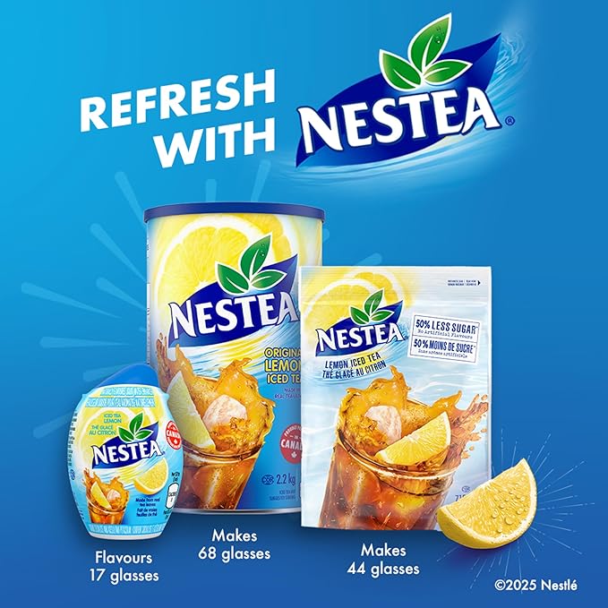Nestea Original Canadian Lemon Iced Tea Mix Jumbo Can 2.2 Kilogram 122 Servings Imported from Canada