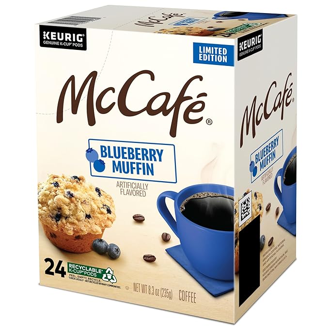 McCafe Blueberry Muffin Coffee Keurig Single Serve K-Cup Pods 24 Count