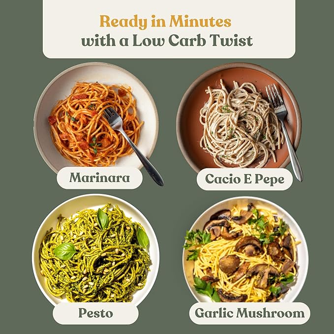 Chef’s Kiss Low Carb Spaghetti | 9g Net Carbs 18g Protein | Keto Low Glycemic Pasta made from Lupins | High Protein Fiber Rich Plant-Based | Keto Spaghetti Alternative | 5-Pack (7oz)
