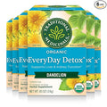 Traditional Medicinals Tea Organic EveryDay Detox Dandelion - Supports Healthy Liver &amp Kidney Function Detox - Kosher Non-GMO Caffeine-Free - 96 Tea Bags (6 Pack)