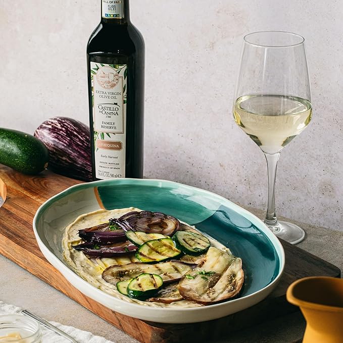 Castillo De Canena Extra Virgin Olive Oil (16.8 fl. oz.) Arbequina Award Winning Early Harvest High Polyphenol Cold-Pressed Purity | Rich Bold Flavor Profile | Bread Soup Pasta Salad Dressing V