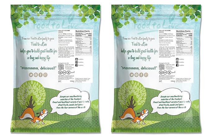 Hulled Sesame Seeds 18 Pounds — Non-GMO Verified Whole Raw White Sesame Seeds Kosher and Vegan Unroasted Bulk Sesame. High in Magnesium Iron and Calcium. Perfect for Tahini Paste