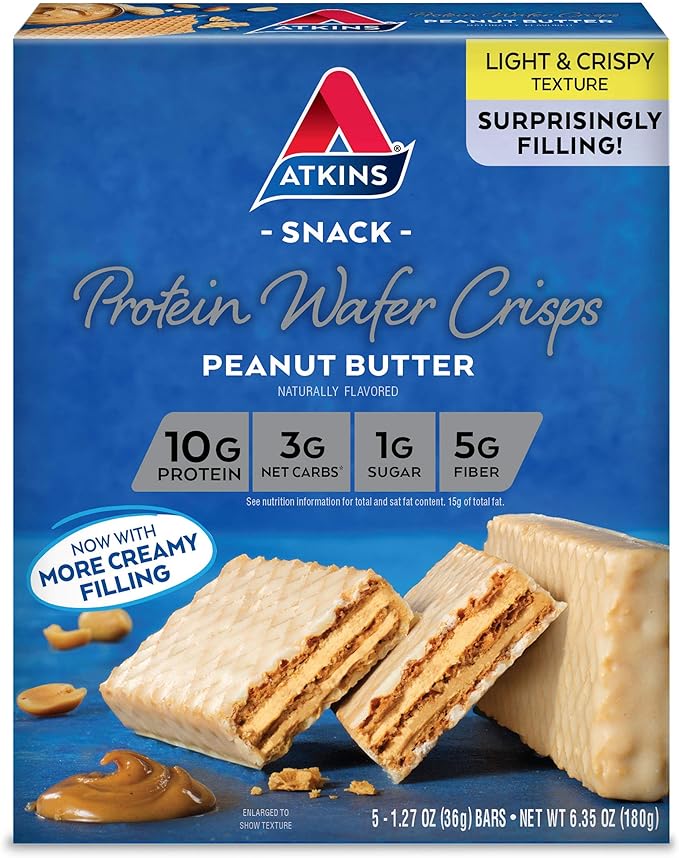 Quest Nutrition High Protein Peanut Butter Cups 12 Count and Atkins Peanut Butter Protein Wafer Crisps 5 Count